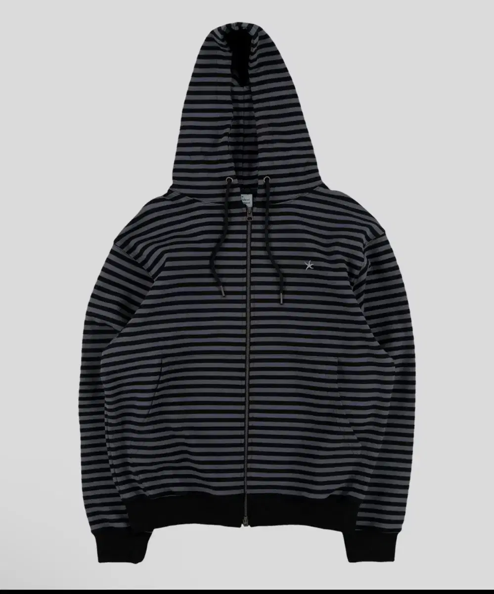 더콜디스트모먼트 후드집업 stripe hooded zip-up 차콜 M